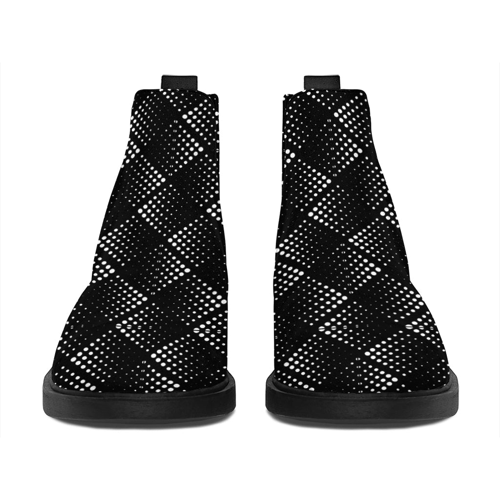 Dot Geometric Square Pattern Print Flat Ankle Boots