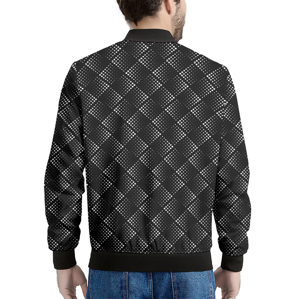 Dot Geometric Square Pattern Print Men's Bomber Jacket