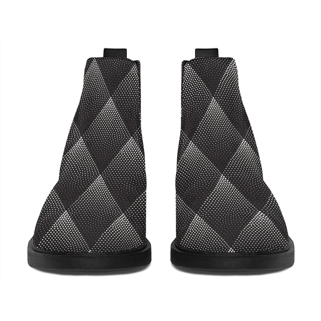 Dot Geometric Triangle Pattern Print Flat Ankle Boots