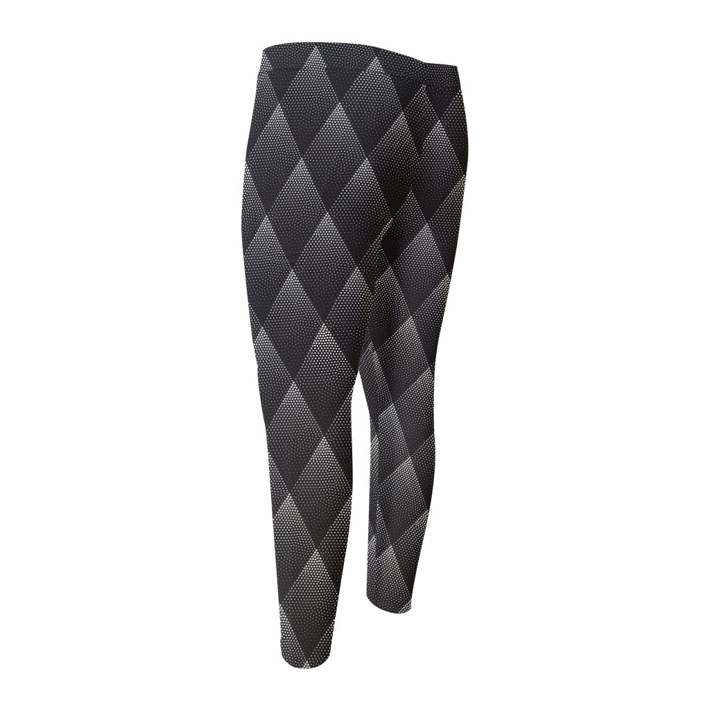 Dot Geometric Triangle Pattern Print Men's Compression Pants