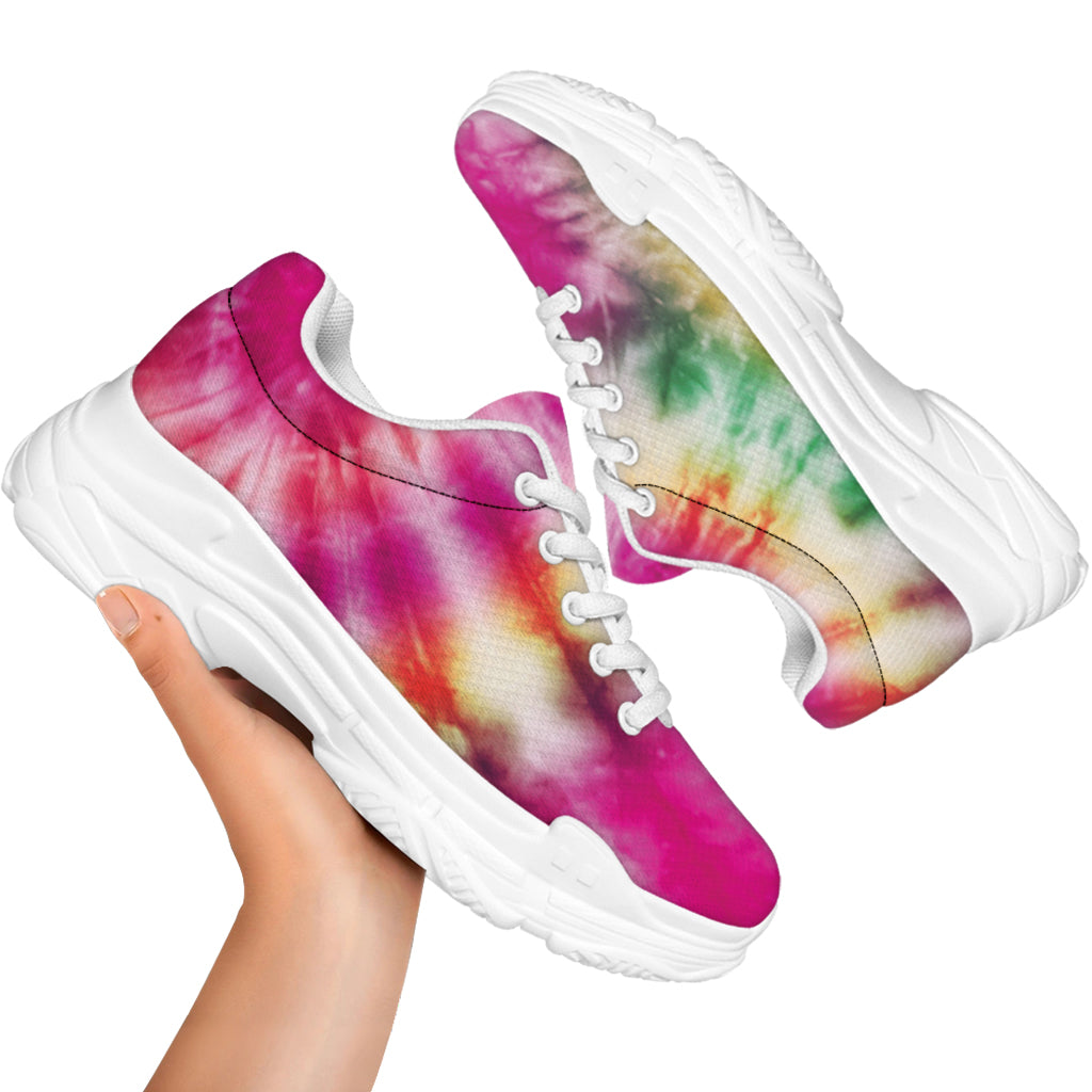 Double Tie Dye Print White Chunky Shoes