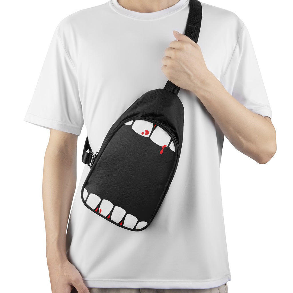 Dracula Fang Print Chest Bag