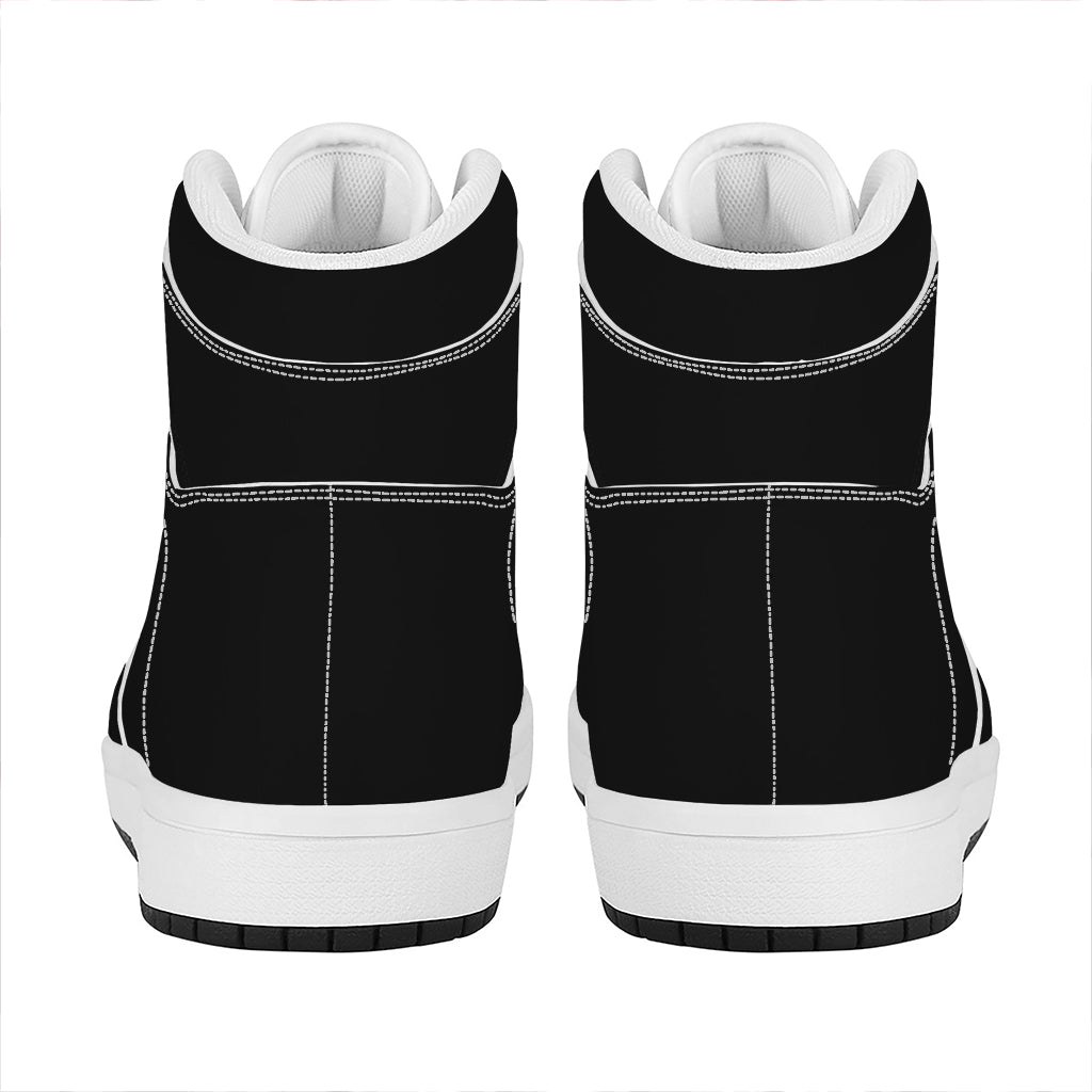 Dracula Fang Print High Top Leather Sneakers