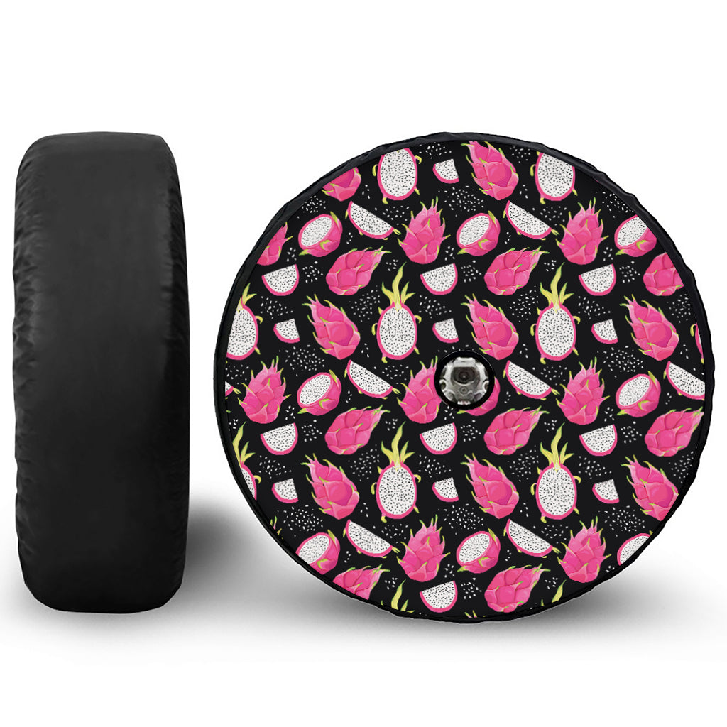 Dragon Fruit Pattern Print Tire Cover With Camera Hole