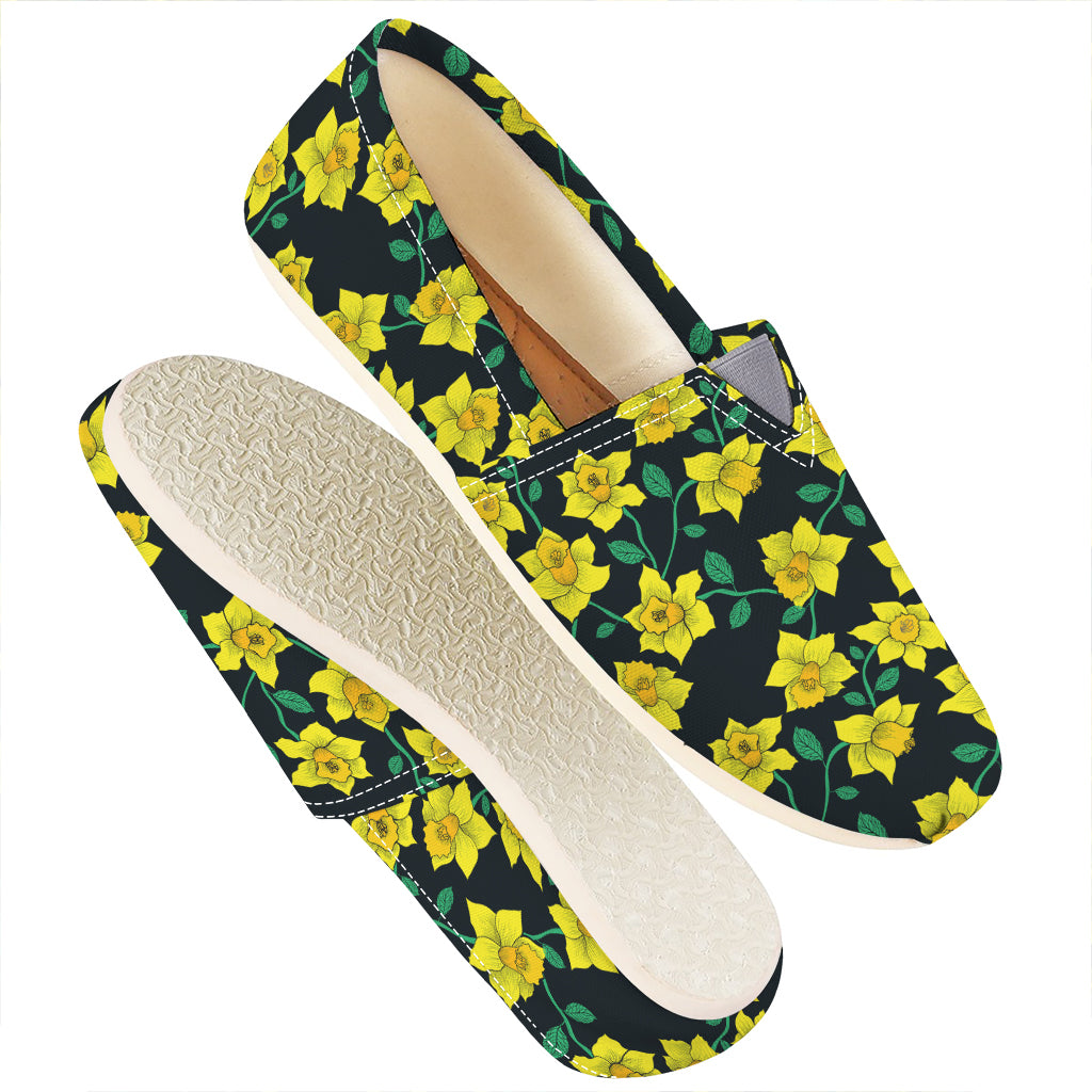 Drawing Daffodil Flower Pattern Print Casual Shoes