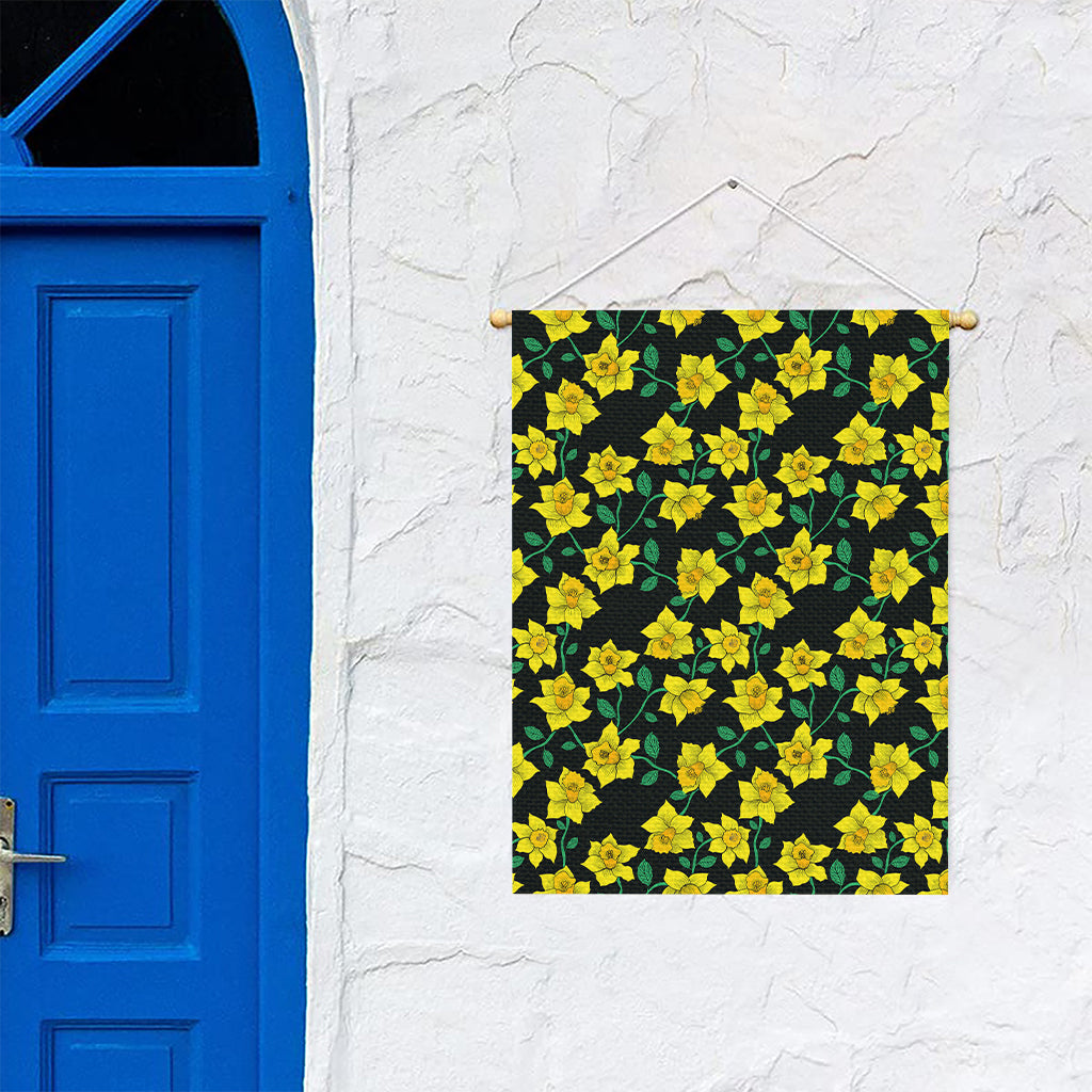 Drawing Daffodil Flower Pattern Print Garden Flag