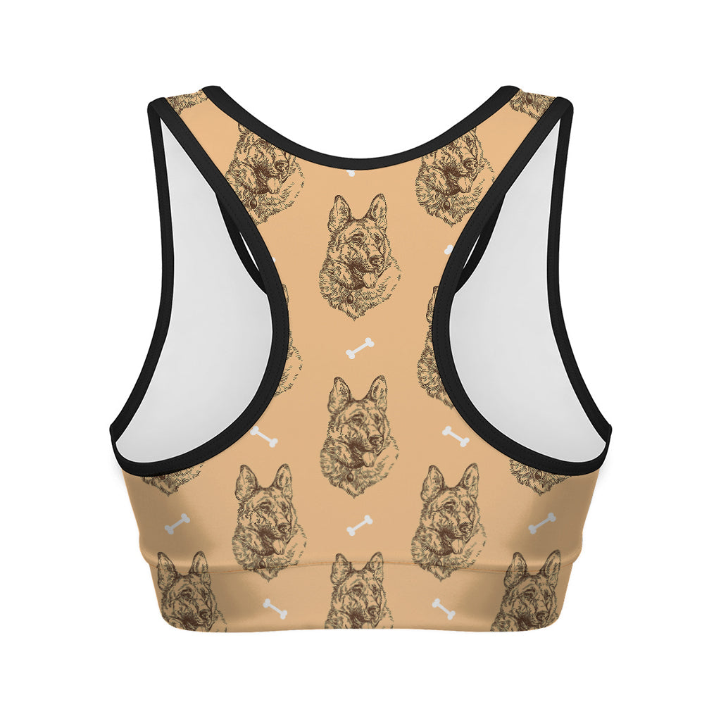 Drawing German Shepherd Pattern Print Women's Sports Bra