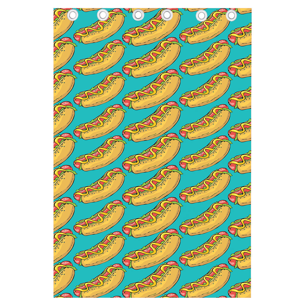 Drawing Hot Dog Pattern Print Curtain