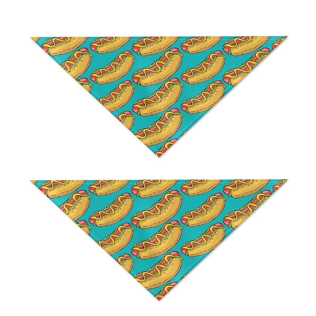 Drawing Hot Dog Pattern Print Dog Bandana