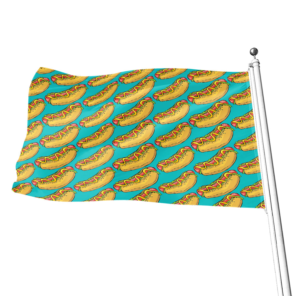 Drawing Hot Dog Pattern Print Flag