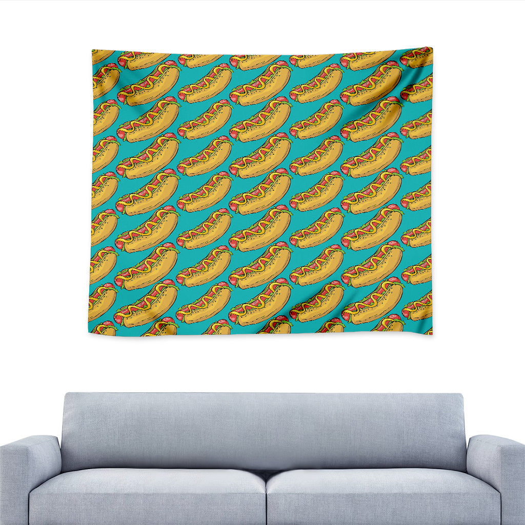 Drawing Hot Dog Pattern Print Tapestry