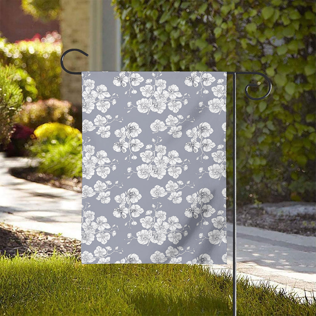 Drawing Orchid Pattern Print House Flag