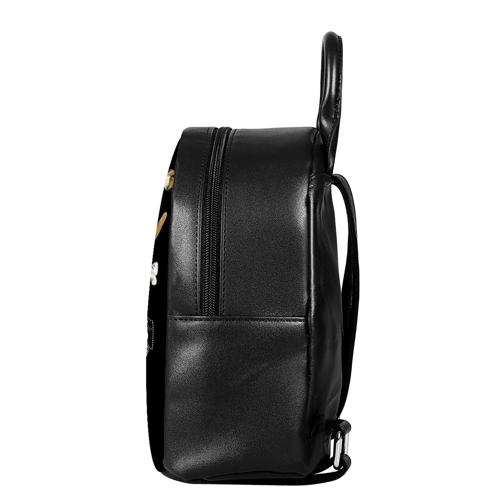 Dreamcatcher Deer Skull Print Leather Backpack