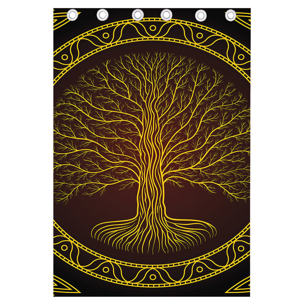 Druidic Yggdrasil Tree Print Curtain