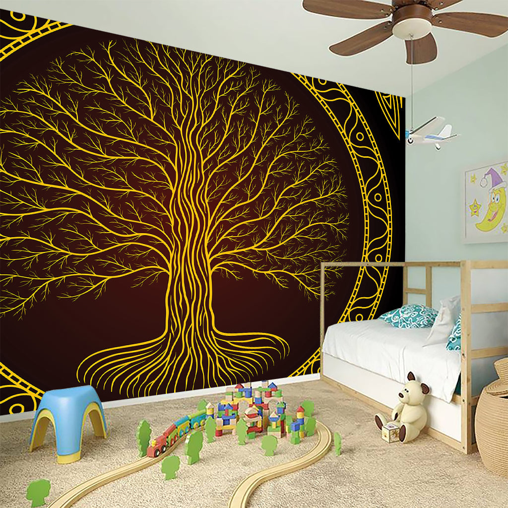 Druidic Yggdrasil Tree Print Wall Sticker