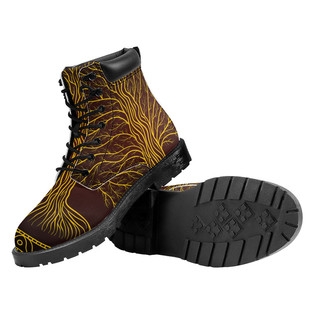 Druidic Yggdrasil Tree Print Work Boots