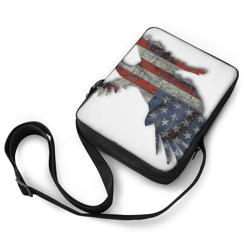 Eagle American Flag Print Rectangular Crossbody Bag