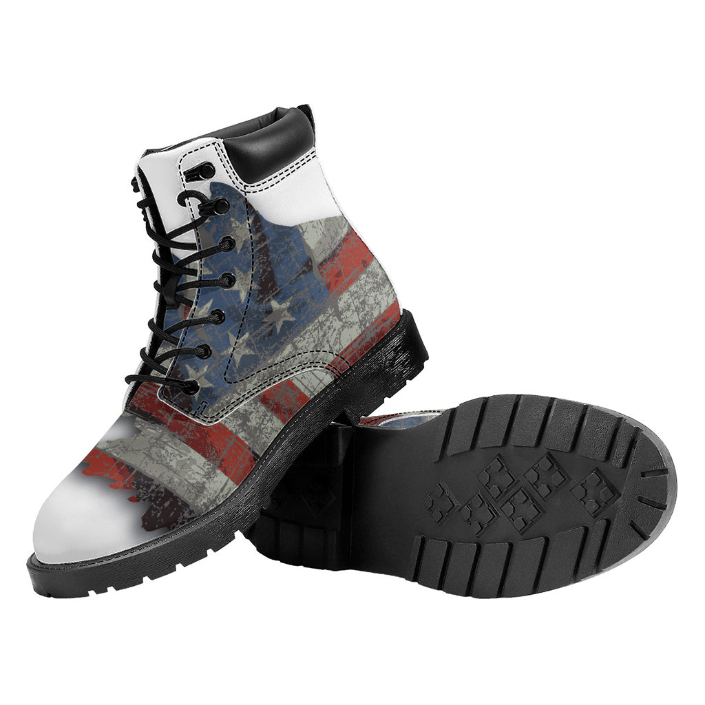 Eagle American Flag Print Work Boots