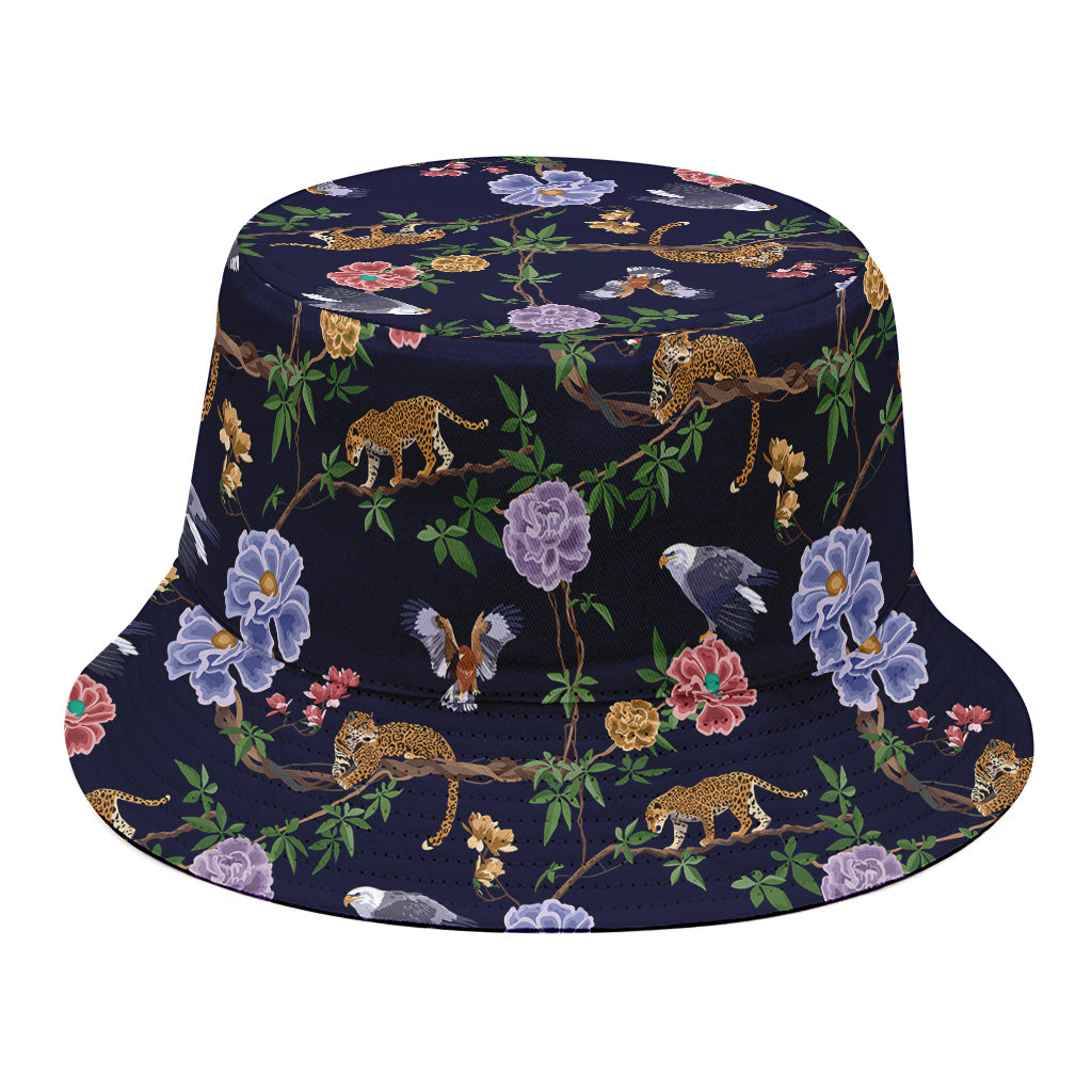 Eagle And Jaguar Pattern Print Bucket Hat