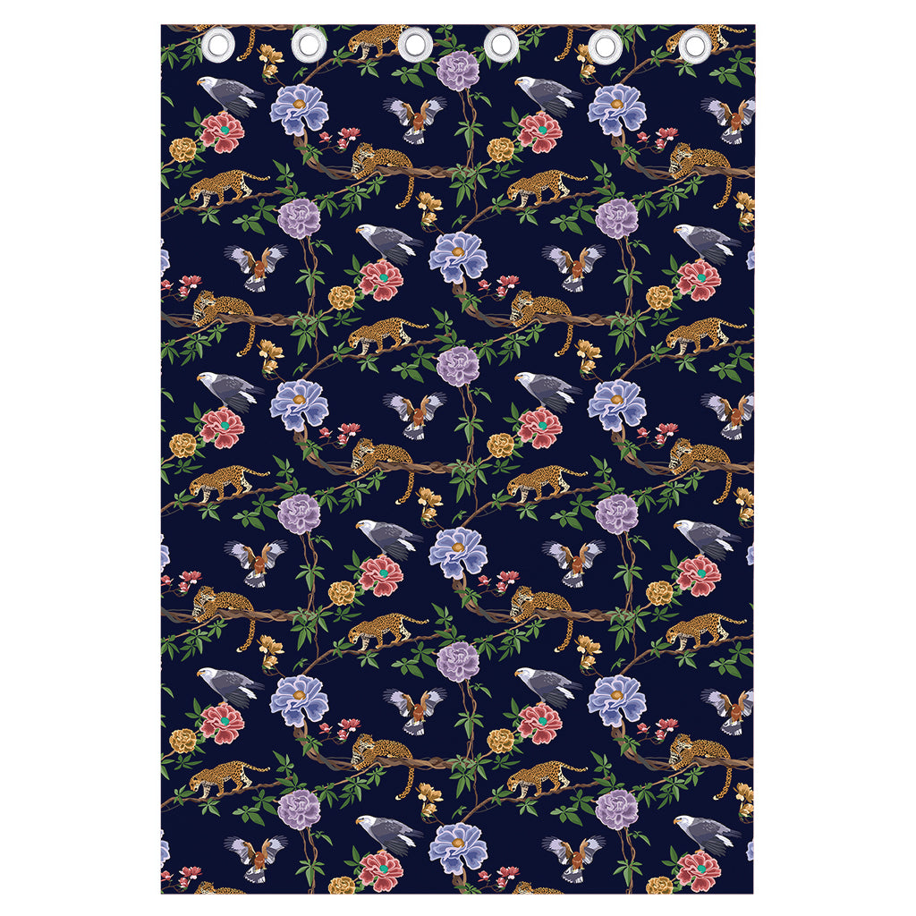 Eagle And Jaguar Pattern Print Curtain