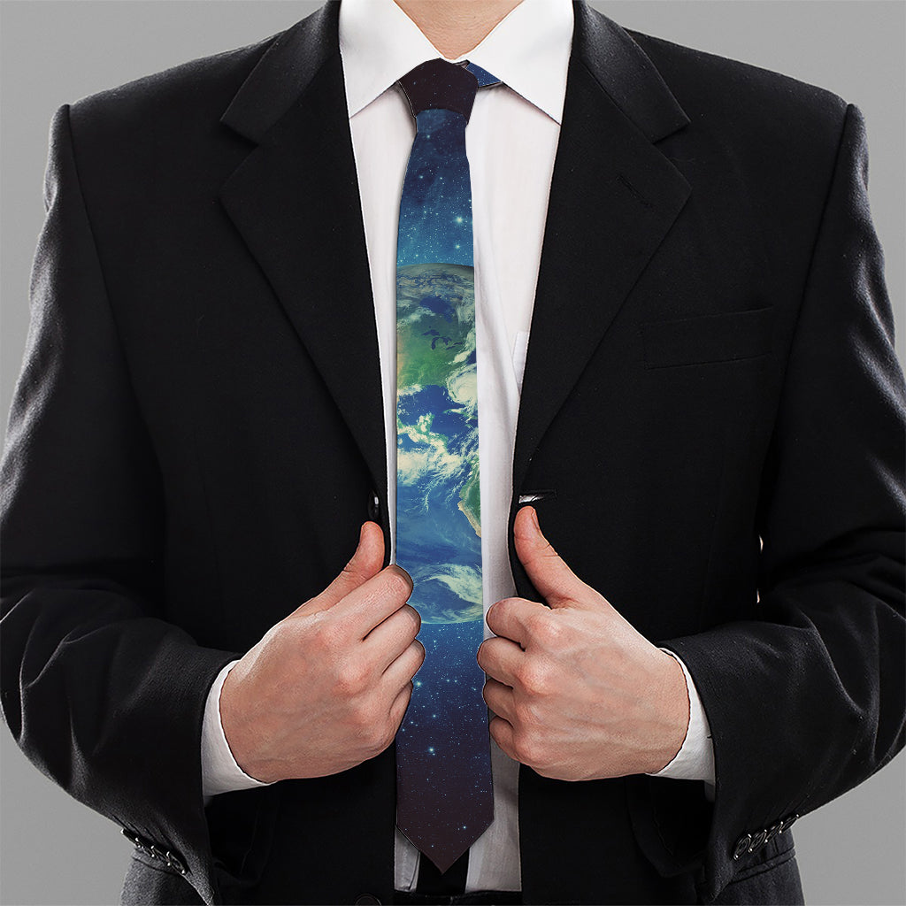 Earth And Space Print Necktie