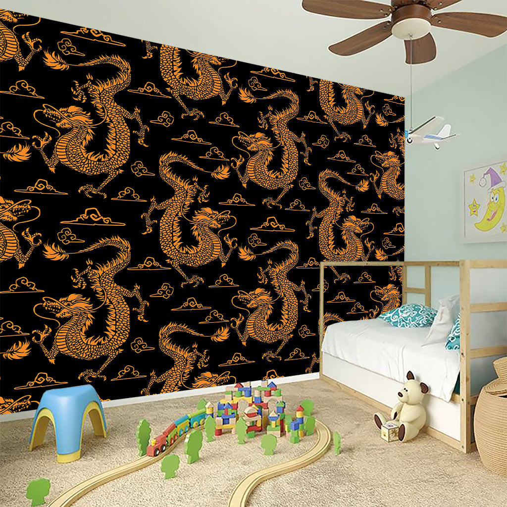Eastern Dragon Pattern Print Wall Sticker