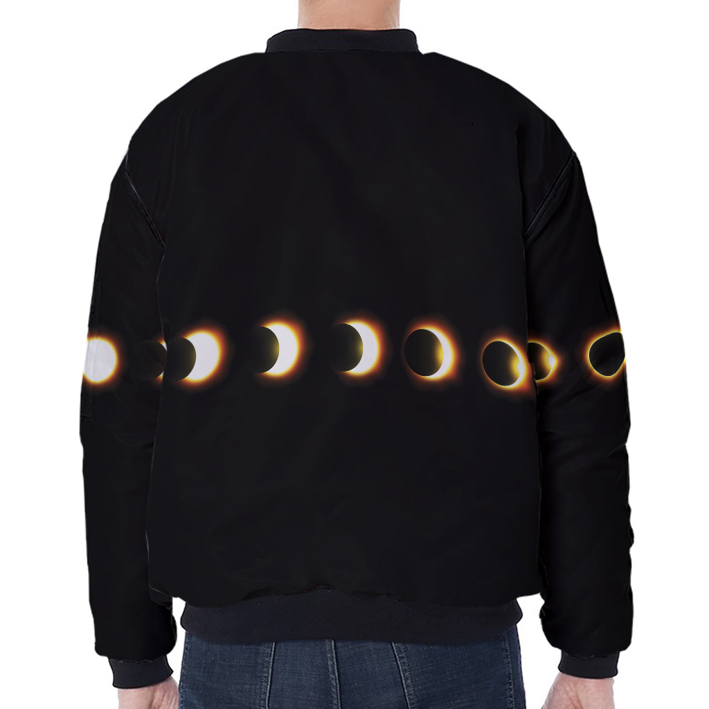 Eclipse Phases Print Zip Sleeve Bomber Jacket