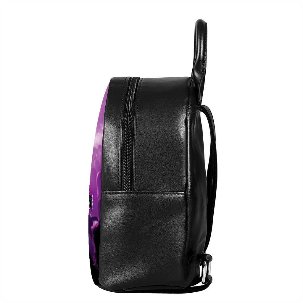 EDM Party In Nightclub Print Leather Backpack