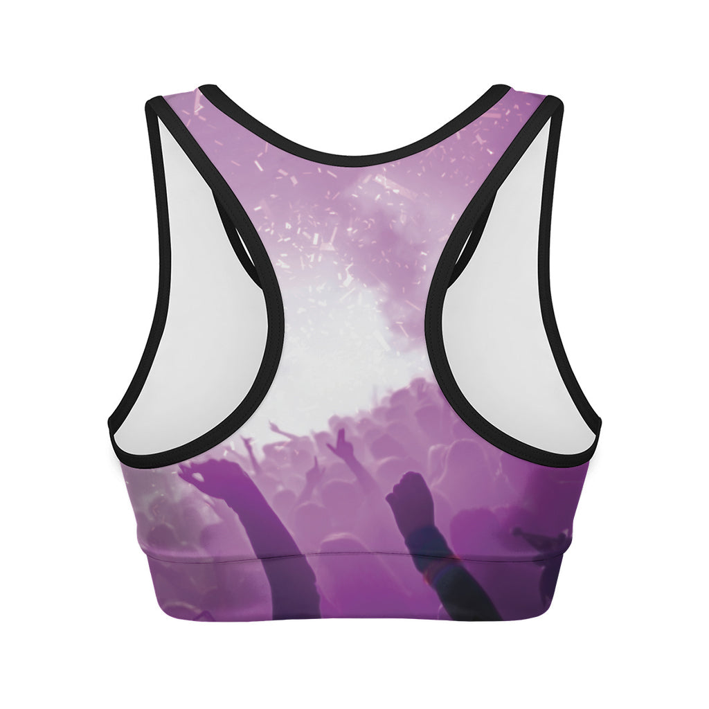 EDM Party In Nightclub Print Women's Sports Bra