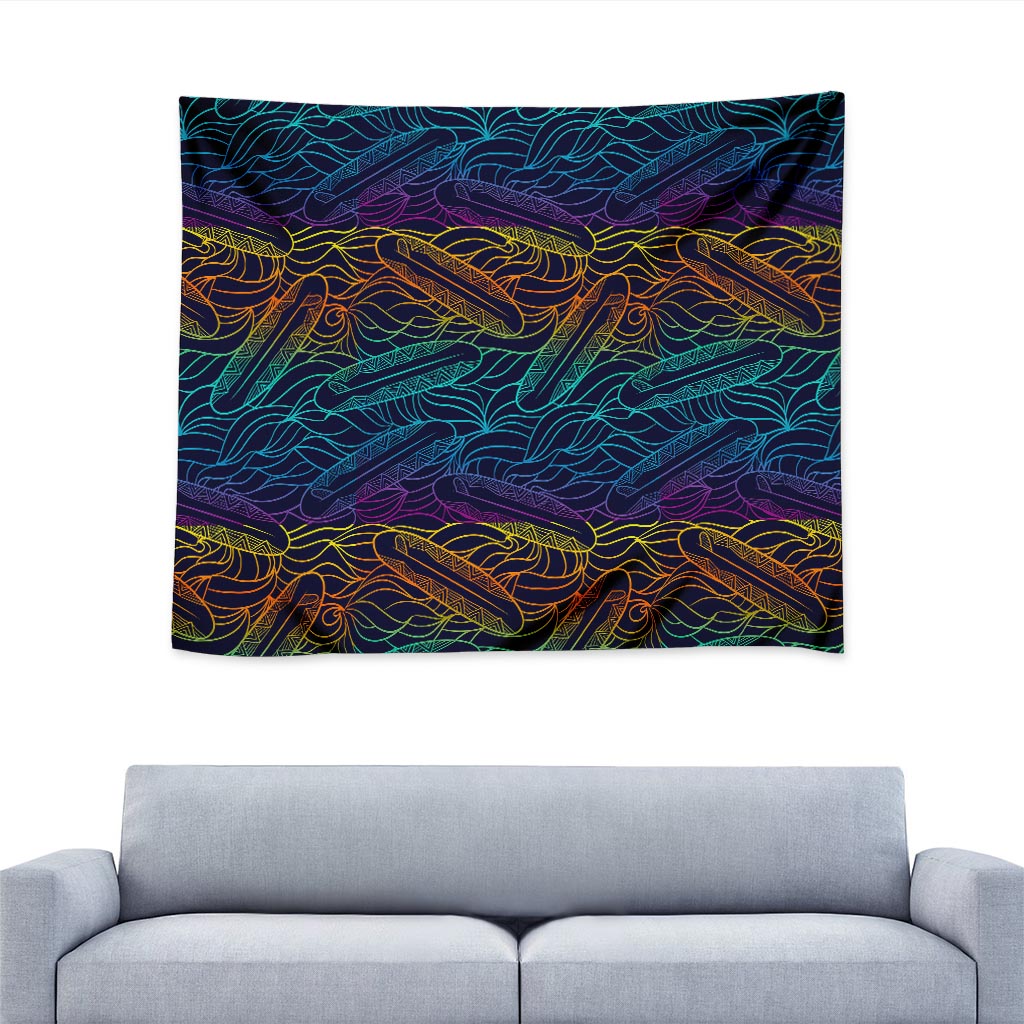 EDM Surfing Wave Pattern Print Tapestry