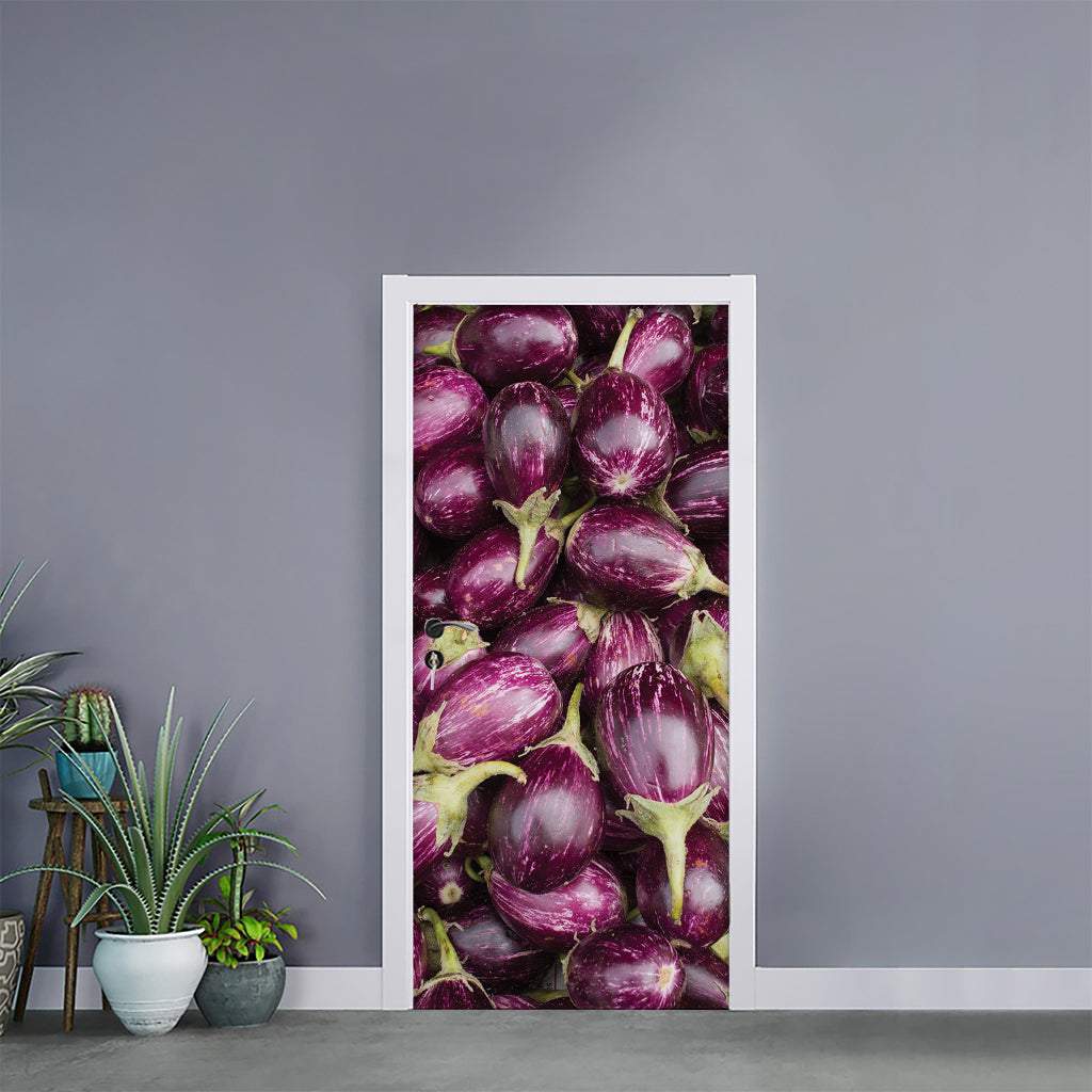 Eggplant Print Door Sticker