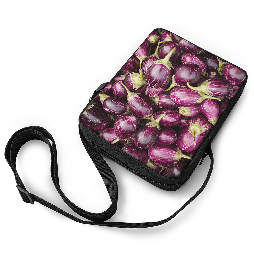 Eggplant Print Rectangular Crossbody Bag
