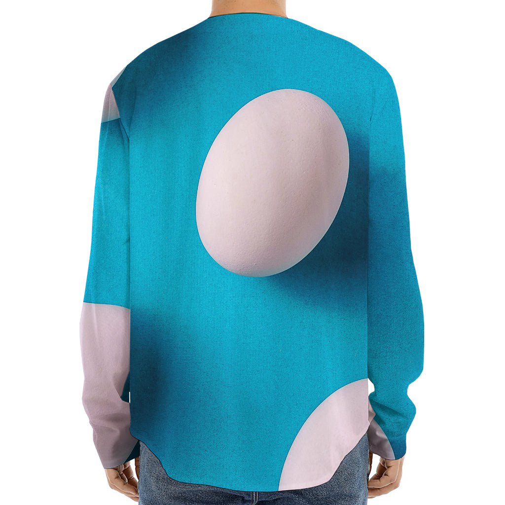 Eggs Pattern Print Long Sleeve Baseball Jersey