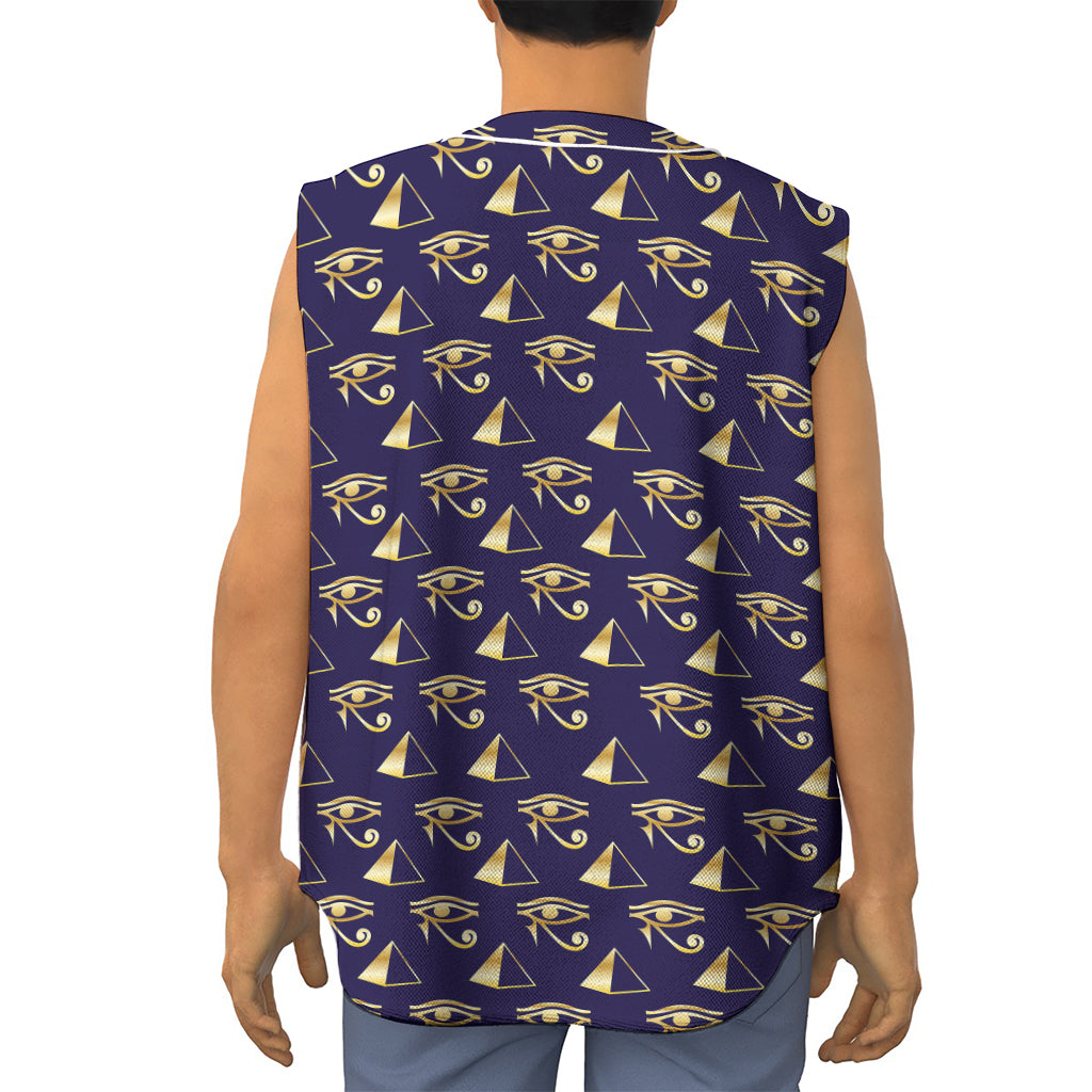 Egypt Eye Of Horus Pattern Print Sleeveless Baseball Jersey