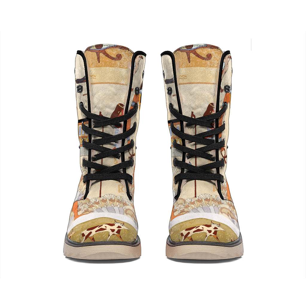 Egyptian Gods And Pharaohs Print Winter Boots