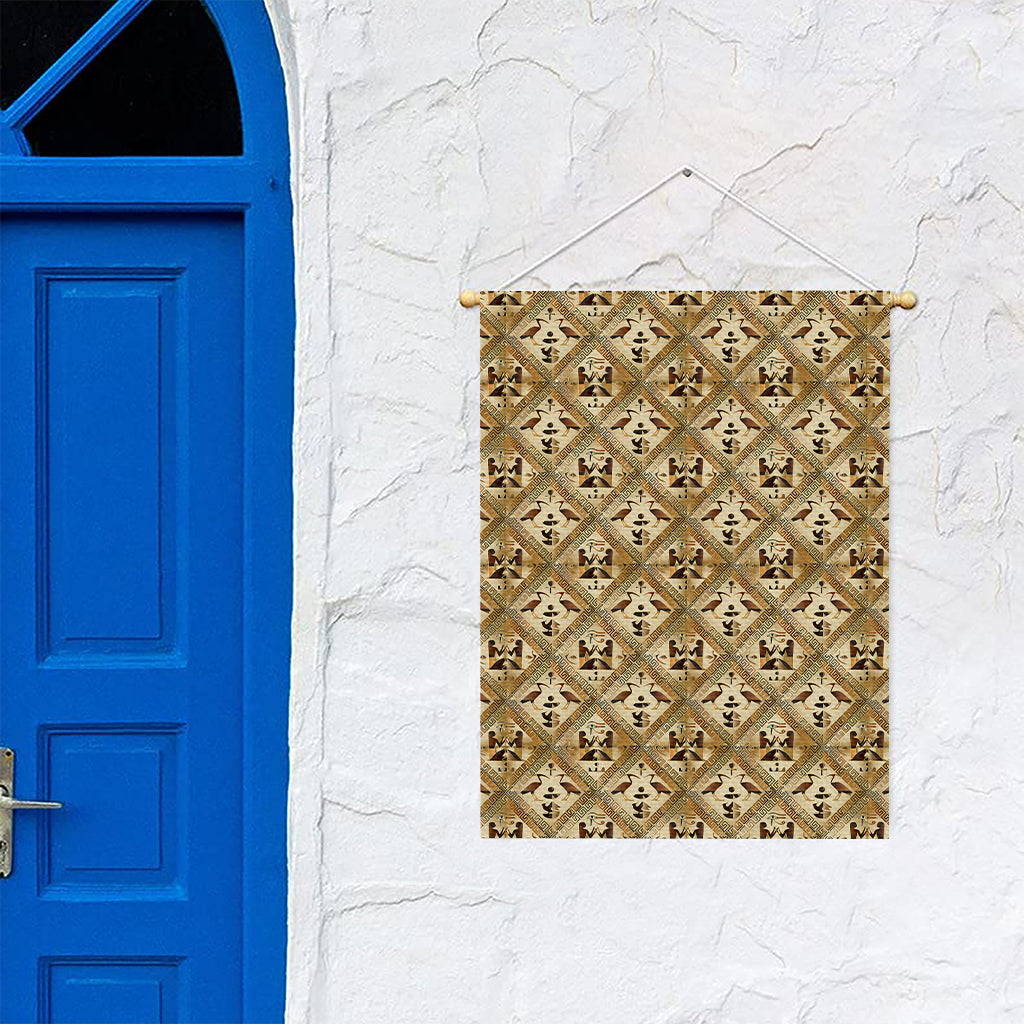 Egyptian Hieroglyphs Pattern Print Garden Flag