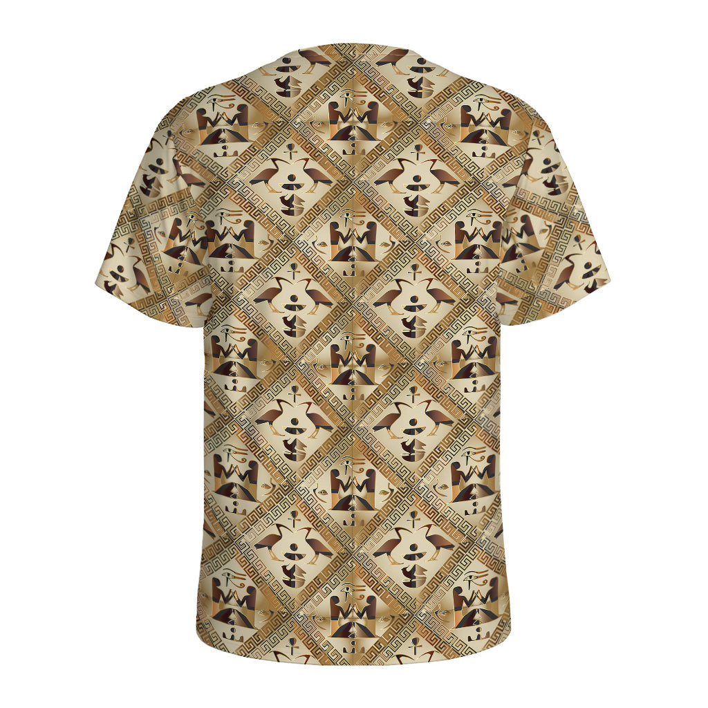 Egyptian Hieroglyphs Pattern Print Men's Sports T-Shirt