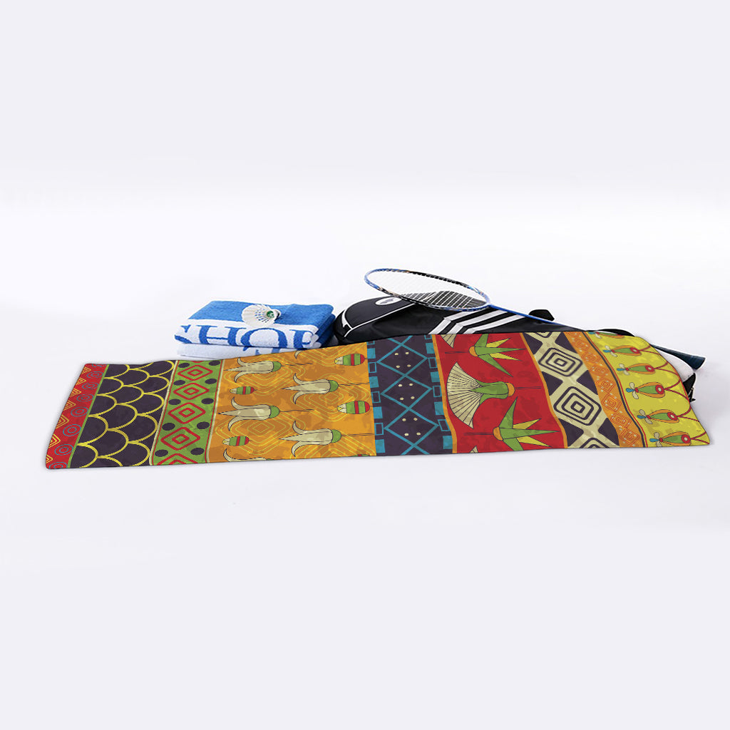 Egyptian Tribal Pattern Print Sports Towel