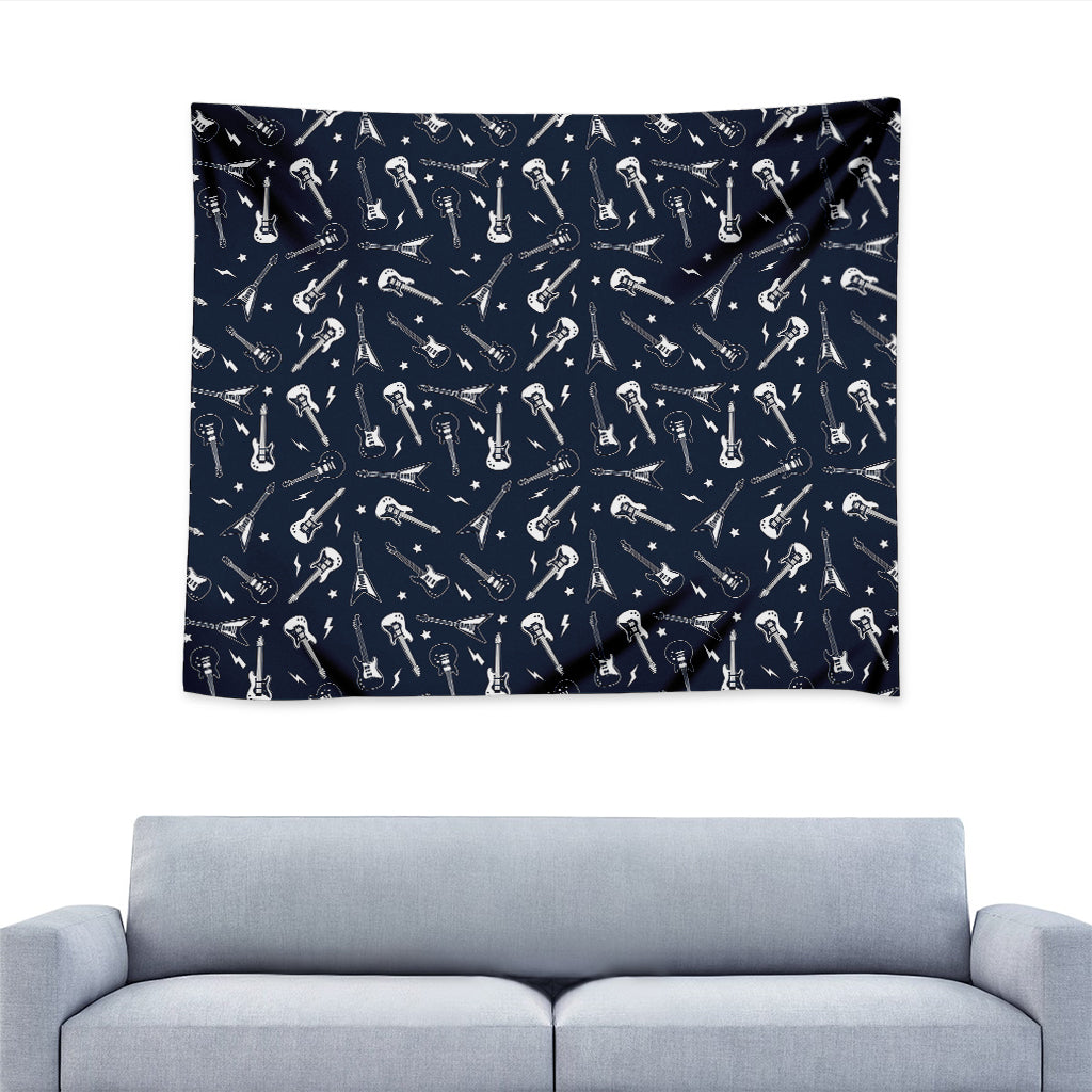 Electric Guitar Pattern Print Tapestry