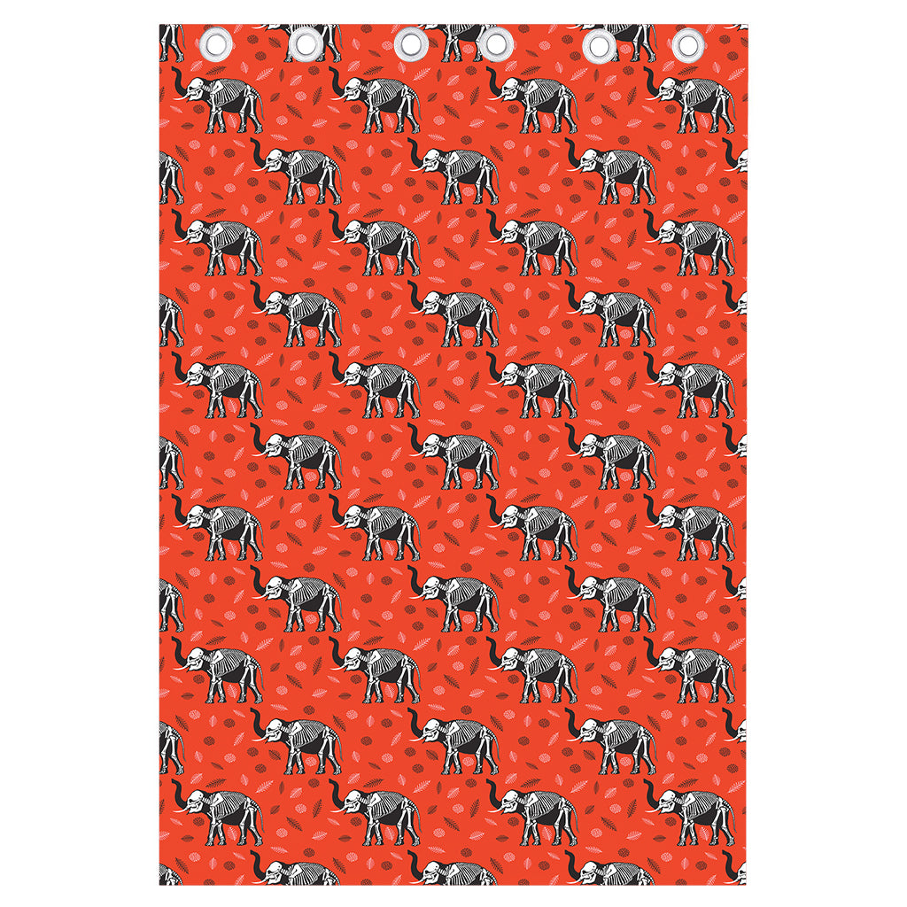 Elephant Skeleton X-Ray Pattern Print Curtain