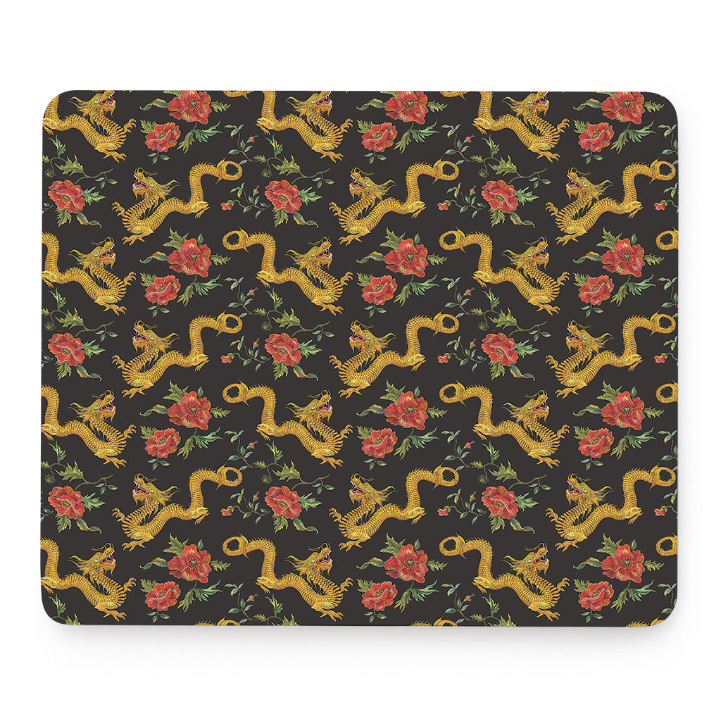 Embroidery Chinese Dragon Pattern Print Mouse Pad