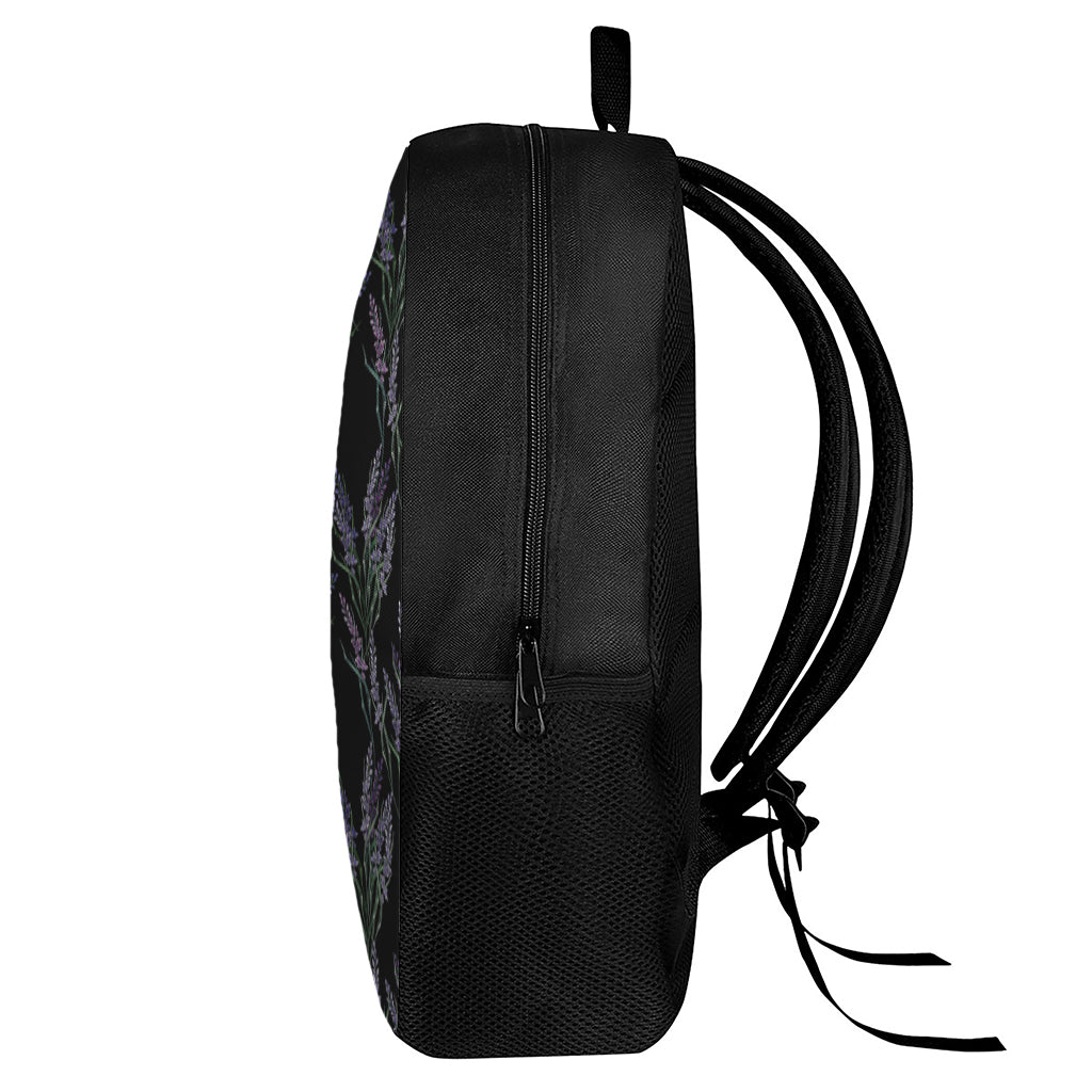Embroidery Lavender Pattern Print 17 Inch Backpack