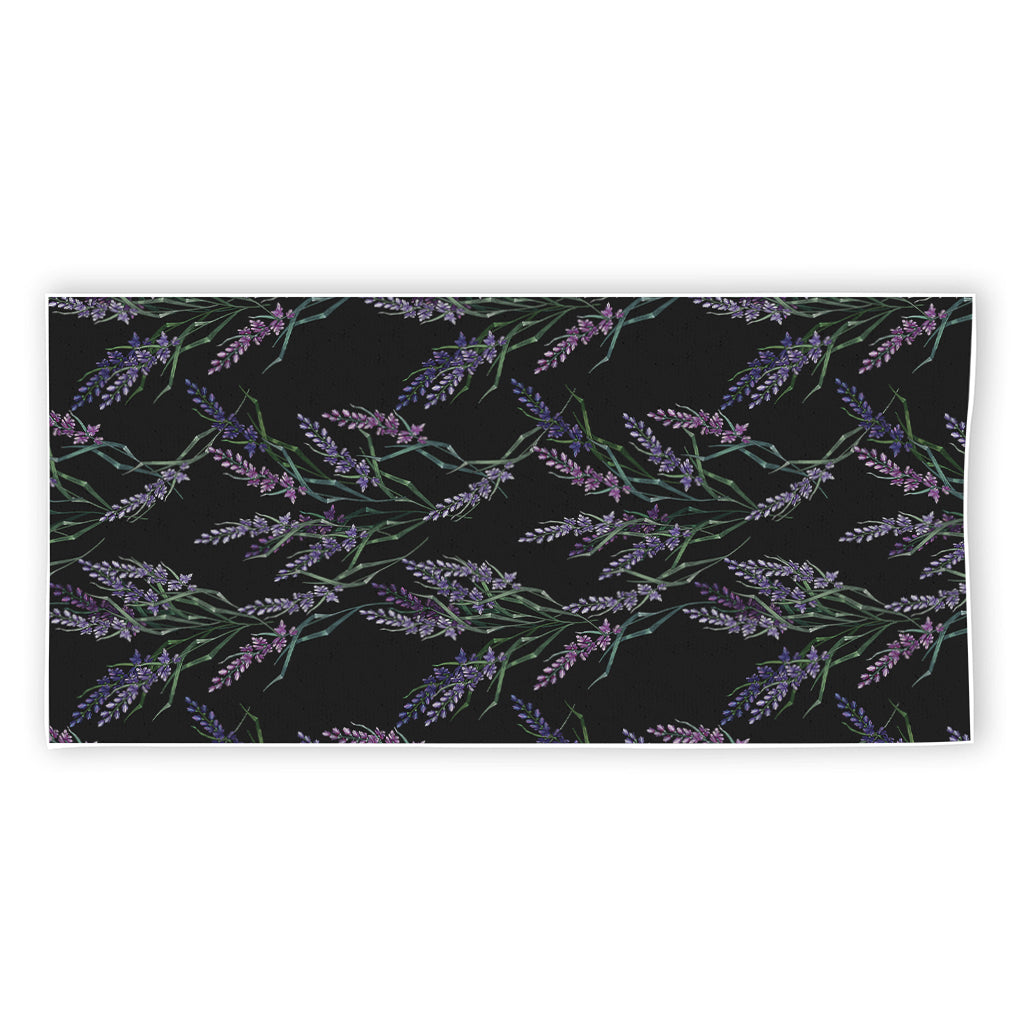 Embroidery Lavender Pattern Print Beach Towel