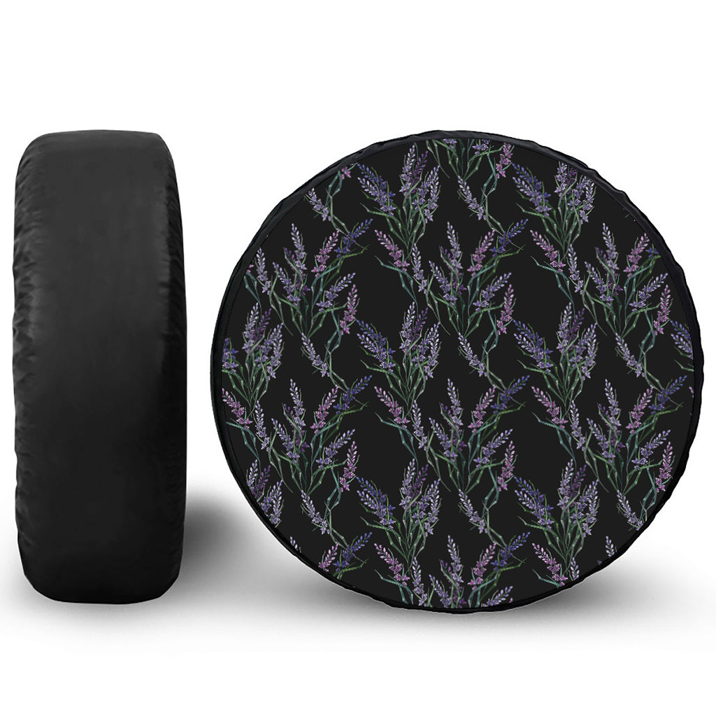 Embroidery Lavender Pattern Print Tire Cover