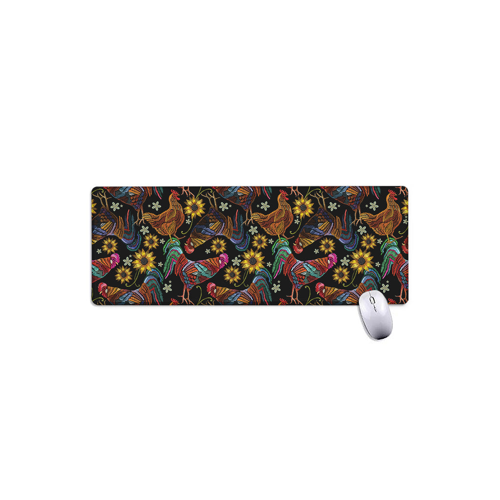 Embroidery Rooster Pattern Print Extended Mouse Pad