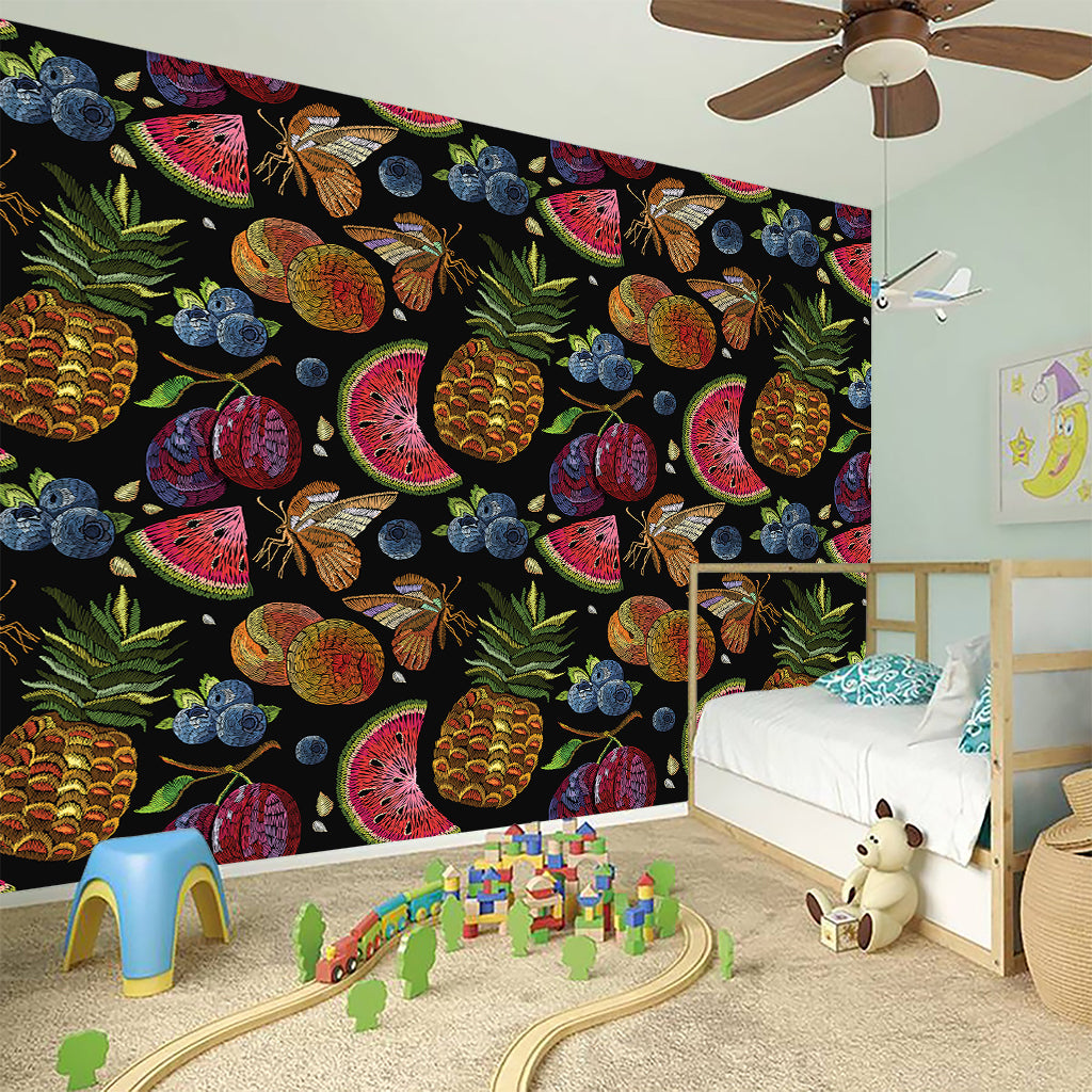 Embroidery Tropical Pattern Print Wall Sticker