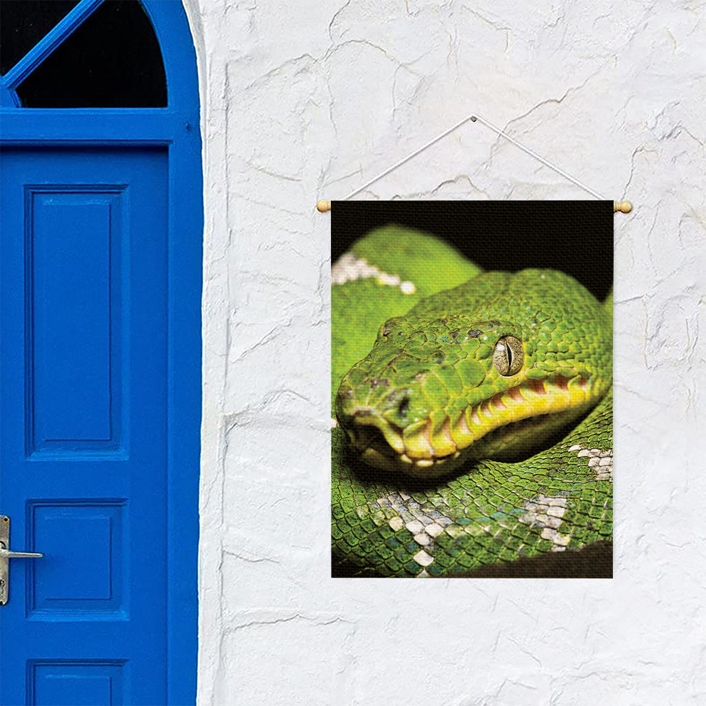 Emerald Tree Boa Snake Print Garden Flag