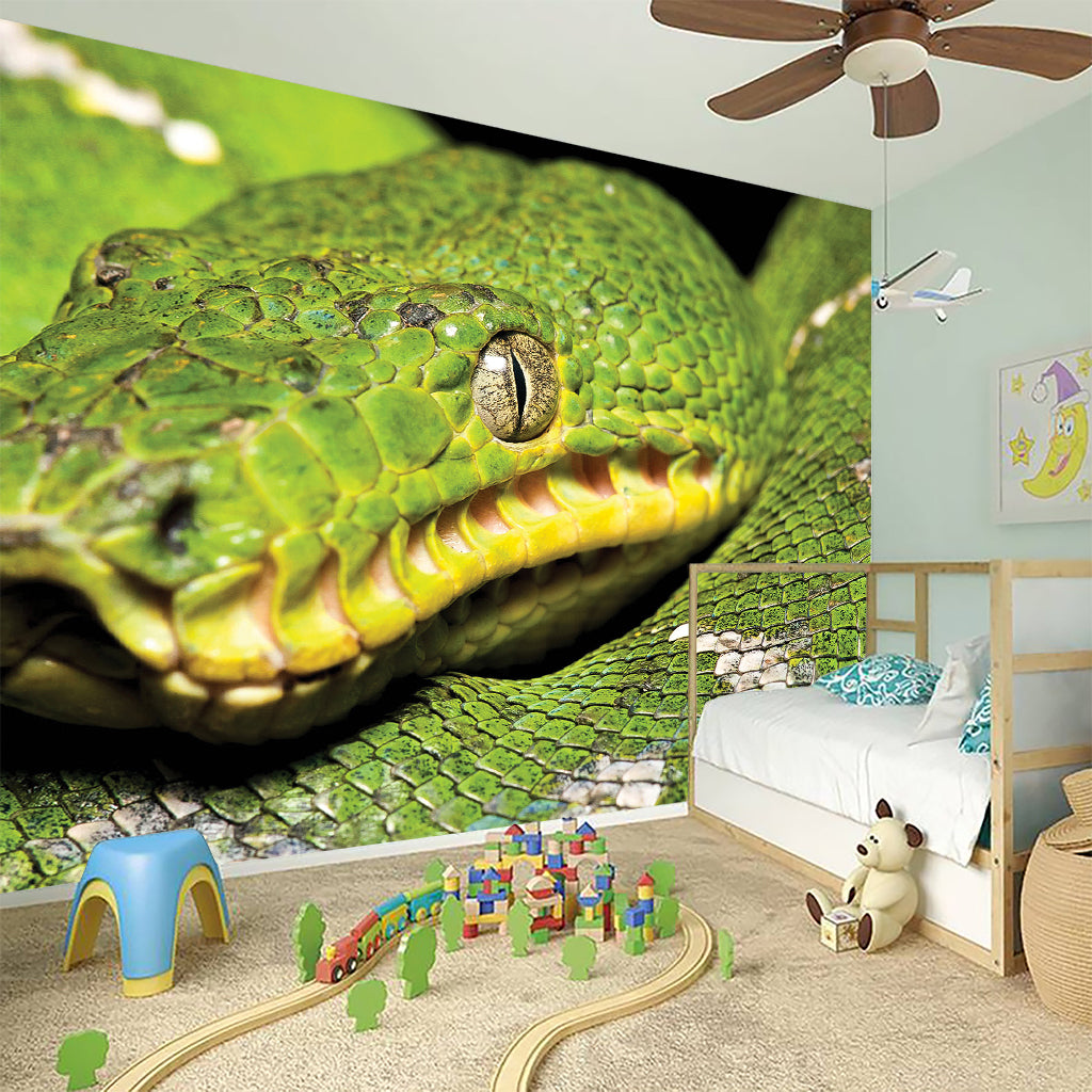 Emerald Tree Boa Snake Print Wall Sticker