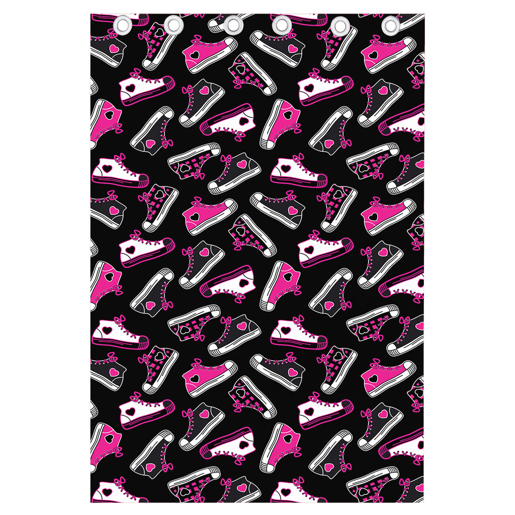 Emo Shoes Pattern Print Curtain