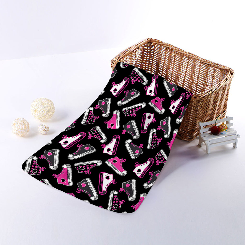 Emo Shoes Pattern Print Towel